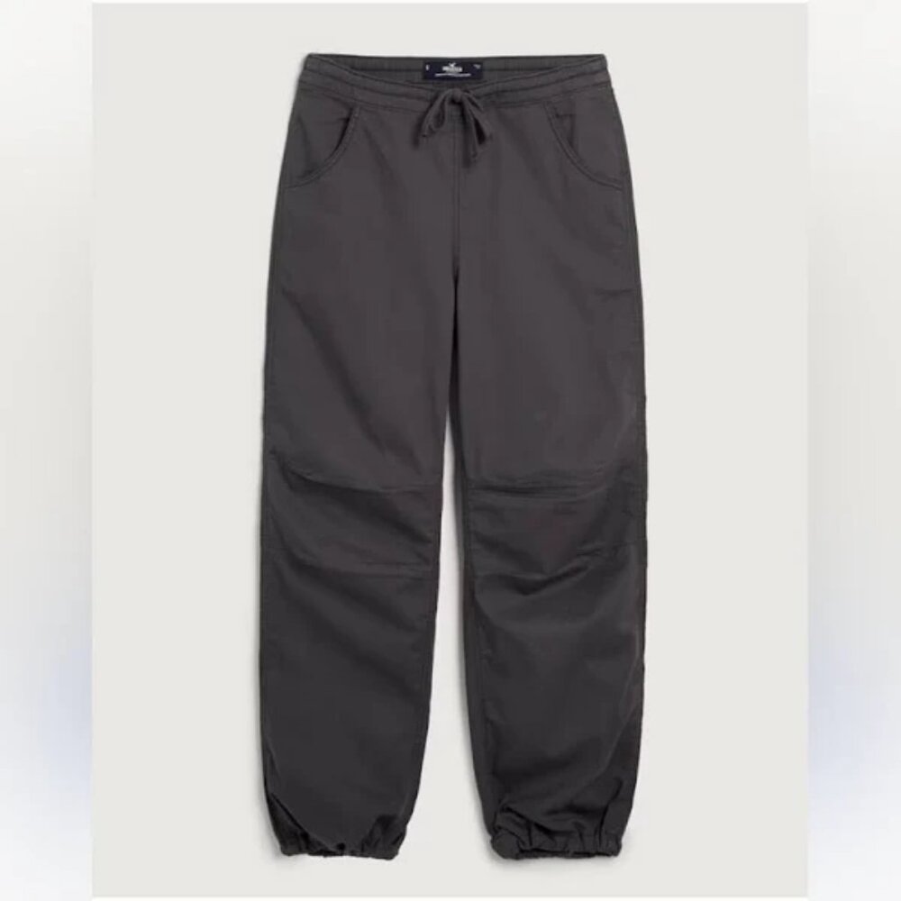 Hollister Adjustable Rise Parachute Pants (Dark Grey) - XS Short